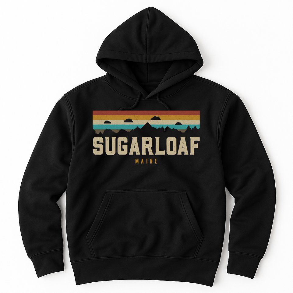 Sugarloaf Mountains Maine Hiking Outdoors Retro Hoodie
