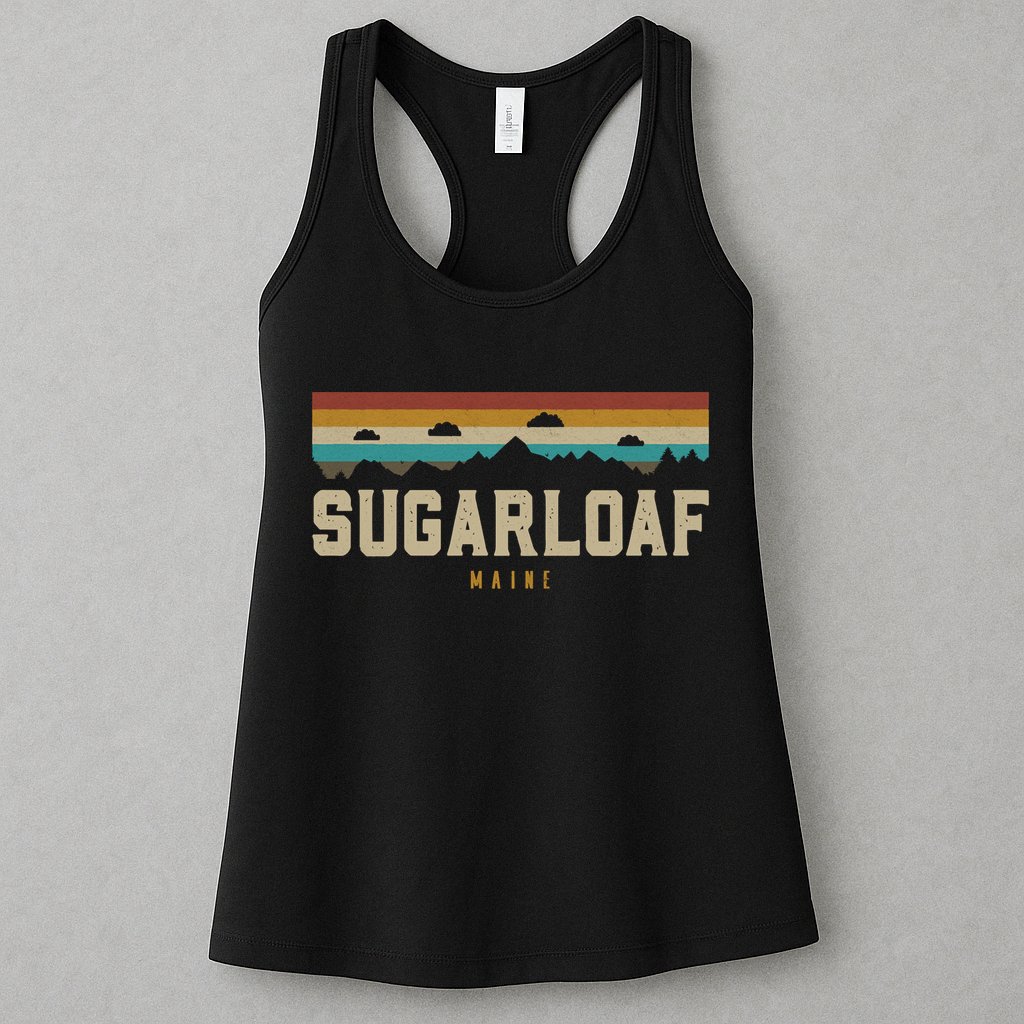 Sugarloaf Mountains Maine Hiking Outdoors Retro Womens Tank Top