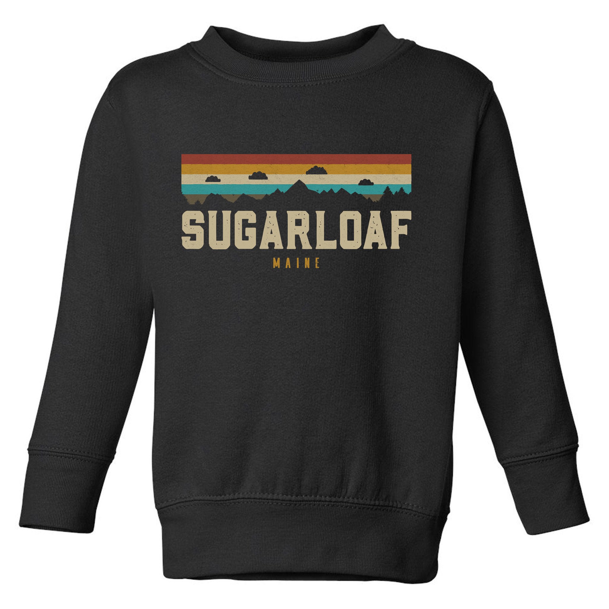 Sugarloaf Mountains Maine Hiking Outdoors Retro Toddler Sweatshirt