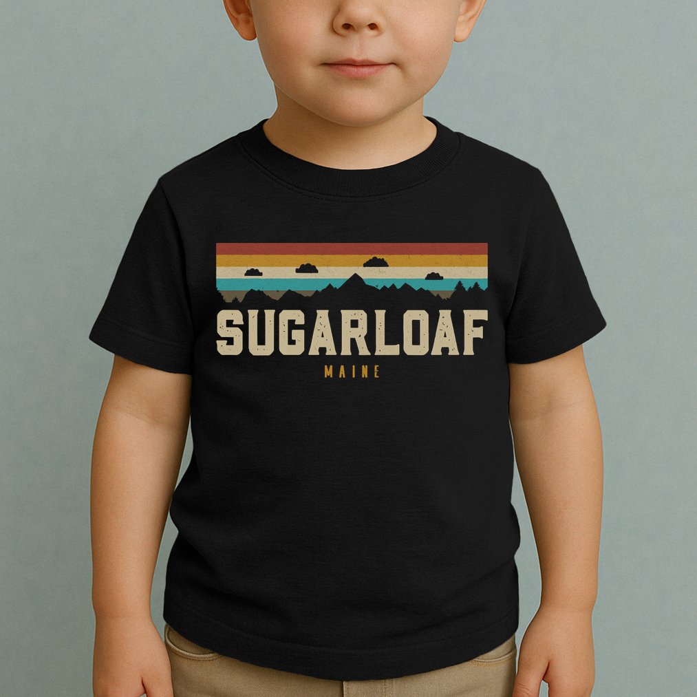 Sugarloaf Mountains Maine Hiking Outdoors Retro Toddler T-Shirt
