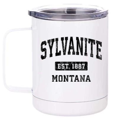 Sylvanite Montana Mt Vintage Athletic Sports Design Gift 12 oz Stainless Steel Tumbler Cup