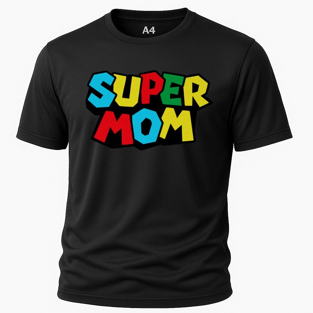 Super Mom Mommio Mommy Funny Color Cooling Performance Crew T-Shirt