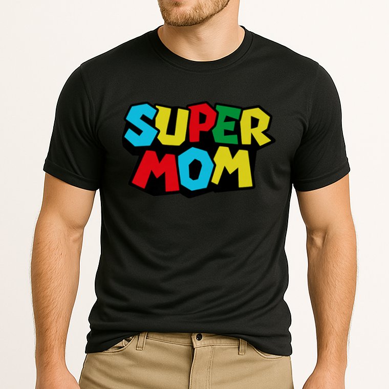 Super Mom Mommio Mommy Funny Color Cooling Performance Crew T-Shirt