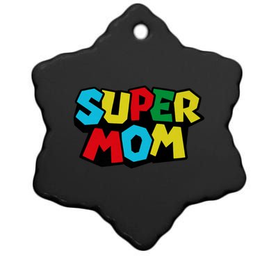 Super Mom Mommio Mommy Funny Color Ceramic Star Ornament