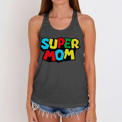 Super Mom Mommio Mommy Funny Color Women's Knotted Racerback Tank