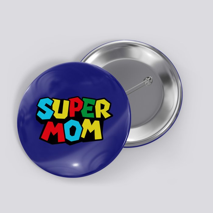 Super Mom Mommio Mommy Funny Color Button