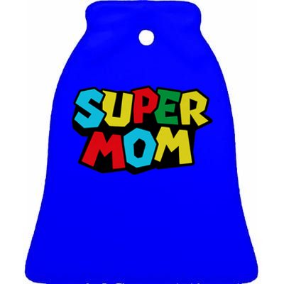 Super Mom Mommio Mommy Funny Color Ceramic Bell Ornament