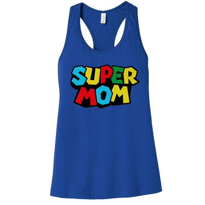 Super Mom Mommio Mommy Funny Color Women's Racerback Tank