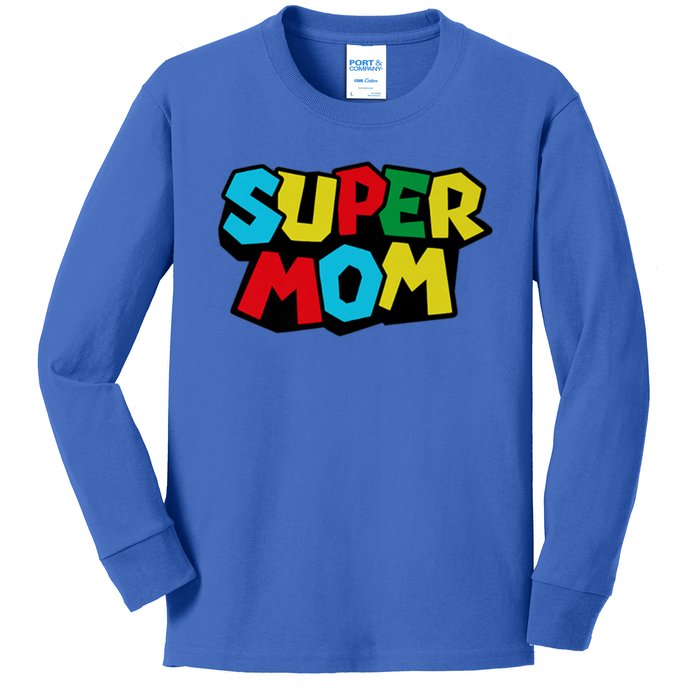 Super Mom Mommio Mommy Funny Color Kids Long Sleeve Shirt