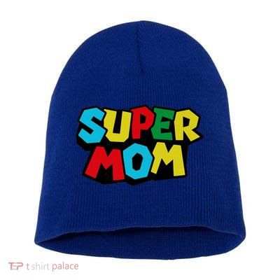 Super Mom Mommio Mommy Funny Color Short Acrylic Beanie