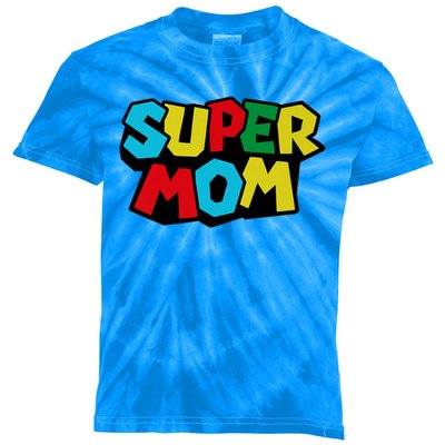 Super Mom Mommio Mommy Funny Color Kids Tie-Dye T-Shirt