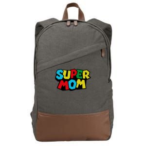 Super Mom Mommio Mommy Funny Color Cotton Canvas Backpack