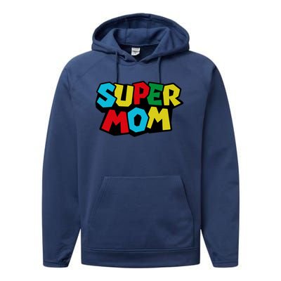 Super Mom Mommio Mommy Funny Color Performance Fleece Hoodie