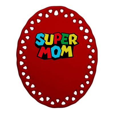 Super Mom Mommio Mommy Funny Color Ceramic Oval Ornament