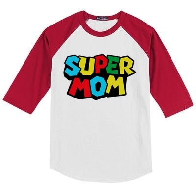 Super Mom Mommio Mommy Funny Color Kids Colorblock Raglan Jersey