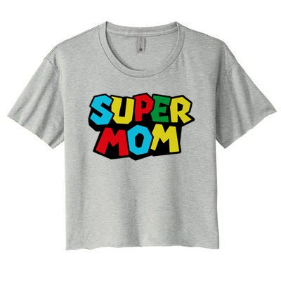 Super Mom Mommio Mommy Funny Color Women's Crop Top Tee