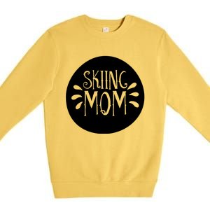 Skiing Mom Mother Skier Ski Gift Premium Crewneck Sweatshirt