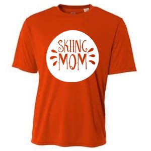 Skiing Mom Mother Skier Ski Gift Cooling Performance Crew T-Shirt