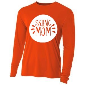 Skiing Mom Mother Skier Ski Gift Cooling Performance Long Sleeve Crew