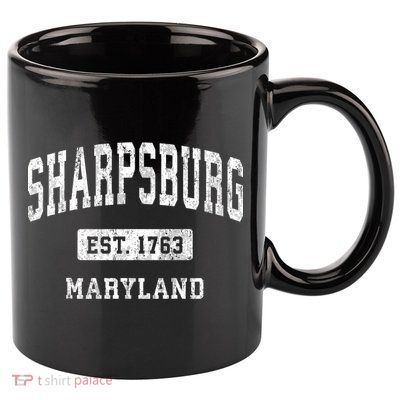 Sharpsburg Maryland Md Vintage Athletic Sports 11oz C Handle Ceramic Mug