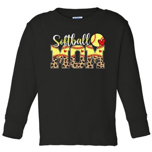 Softball Mama Mom Mother MotherS Day Cheering Boy Sport Toddler Long Sleeve Shirt