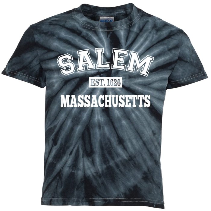 Salem Massachusetts Ma Established Vintage Sports Kids Tie-Dye T-Shirt