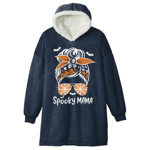 Spooky Mama Messy Bun Halloween Spooky Mom Mother Great Gift Hooded Wearable Blanket