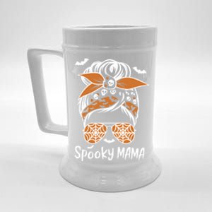 Spooky Mama Messy Bun Halloween Spooky Mom Mother Great Gift Beer Stein