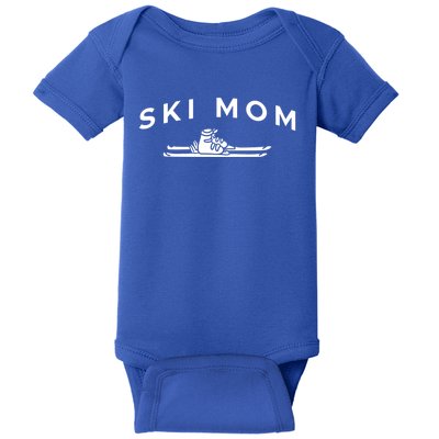 Ski Mom Mother Skiing Gift Baby Bodysuit