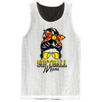 Softball Mom Messy Bun Mama Softball Game Day Mothers Day Mesh Reversible Basketball Jersey Tank