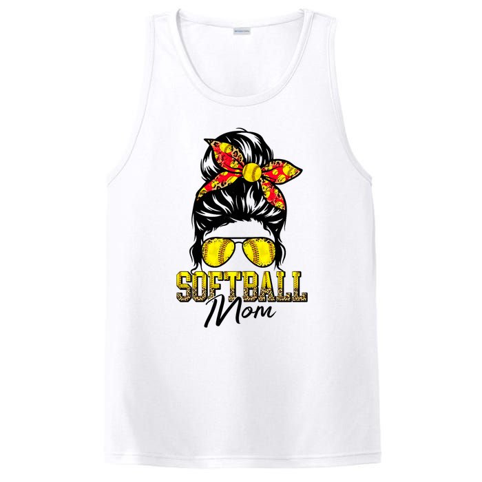 Softball Mom Messy Bun Mama Softball Game Day Mothers Day PosiCharge Competitor Tank