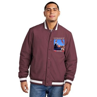 Shooting Makes Me Stronger Trump 2024 Insulated Varsity Jacket