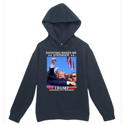 Shooting Makes Me Stronger Trump 2024 Urban Pullover Hoodie