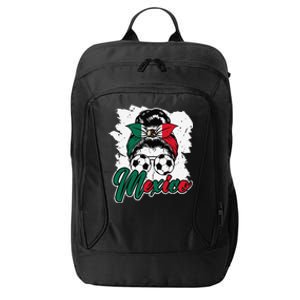 Soccer Mexico Messy Bun Mexican Flag Football Girl City Backpack