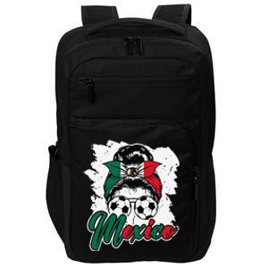 Soccer Mexico Messy Bun Mexican Flag Football Girl Impact Tech Backpack