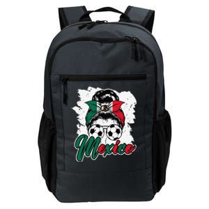 Soccer Mexico Messy Bun Mexican Flag Football Girl Daily Commute Backpack