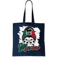 Soccer Mexico Messy Bun Mexican Flag Football Girl Tote Bag