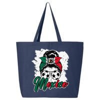 Soccer Mexico Messy Bun Mexican Flag Football Girl 25L Jumbo Tote