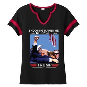 Shooting Makes Me Stronger Trump 2024 Ladies Halftime Notch Neck Tee