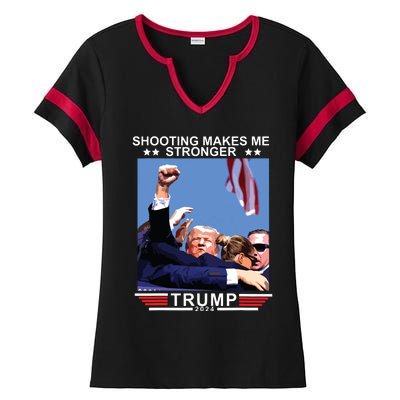 Shooting Makes Me Stronger Trump 2024 Ladies Halftime Notch Neck Tee