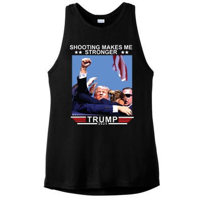 Shooting Makes Me Stronger Trump 2024 Ladies PosiCharge Tri-Blend Wicking Tank