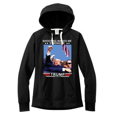 Shooting Makes Me Stronger Trump 2024 Women's Fleece Hoodie