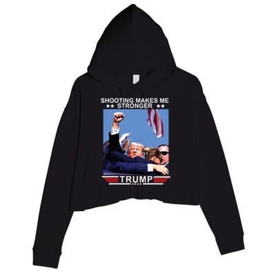 Shooting Makes Me Stronger Trump 2024 Crop Fleece Hoodie