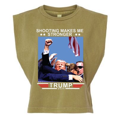 Shooting Makes Me Stronger Trump 2024 Garment-Dyed Women's Muscle Tee