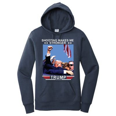 Shooting Makes Me Stronger Trump 2024 Women's Pullover Hoodie