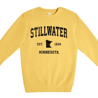 Stillwater Minnesota Mn Vintage Established Sports Design Premium Crewneck Sweatshirt