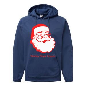 Santa Making Magic Happen Classic Performance Fleece Hoodie