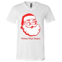 Santa Making Magic Happen Classic V-Neck T-Shirt