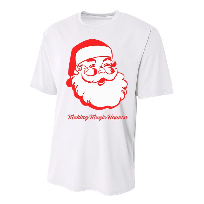 Santa Making Magic Happen Classic Performance Sprint T-Shirt