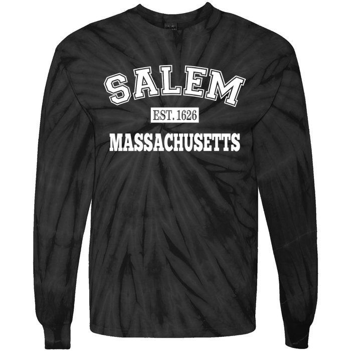 Salem Massachusetts Ma Established Vintage Sports Tie-Dye Long Sleeve Shirt